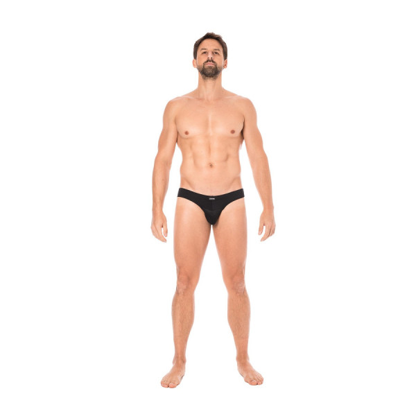 Slip noir rayé opaque et transparent 